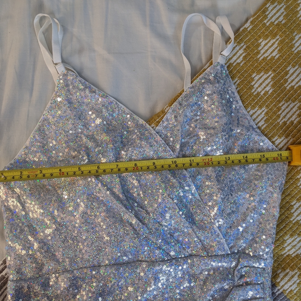 Silver sequin party dress NWT